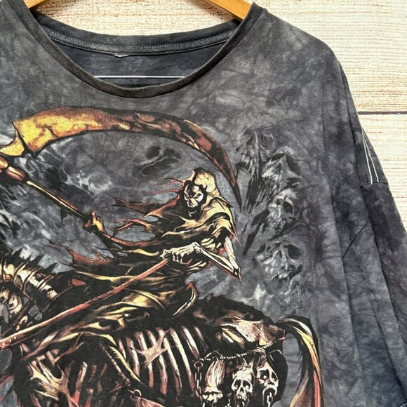 Vintage Reaper Grim Rider Graphic T-Shirt Men’s 2XL Oversized Vintage Dark Tee - Picture 6 of 10